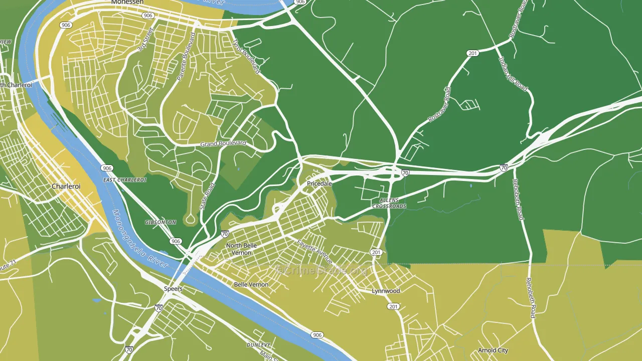 15072, PA Map of Vehicle Theft Rates