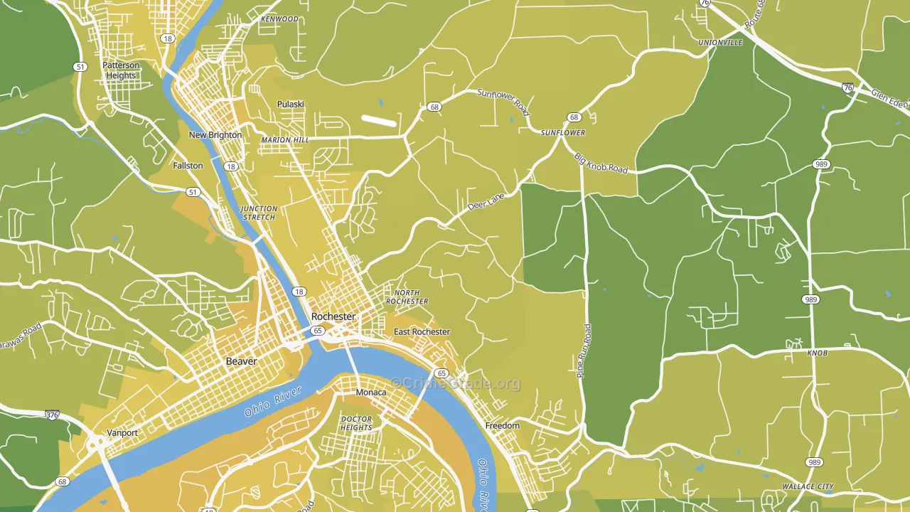 15074, PA Map of Vehicle Theft Rates