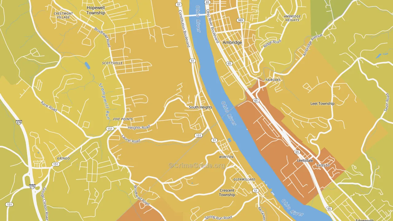 15081, PA Map of Vehicle Theft Rates
