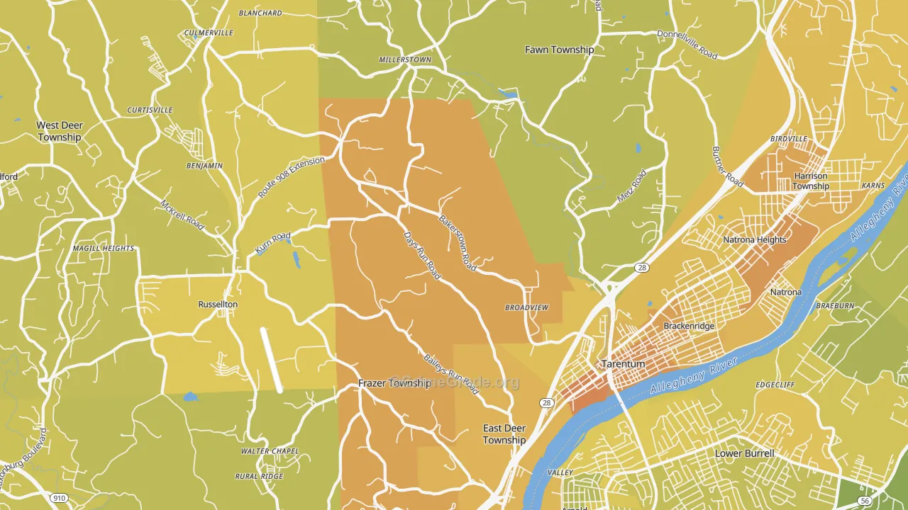15084, PA Map of Vehicle Theft Rates