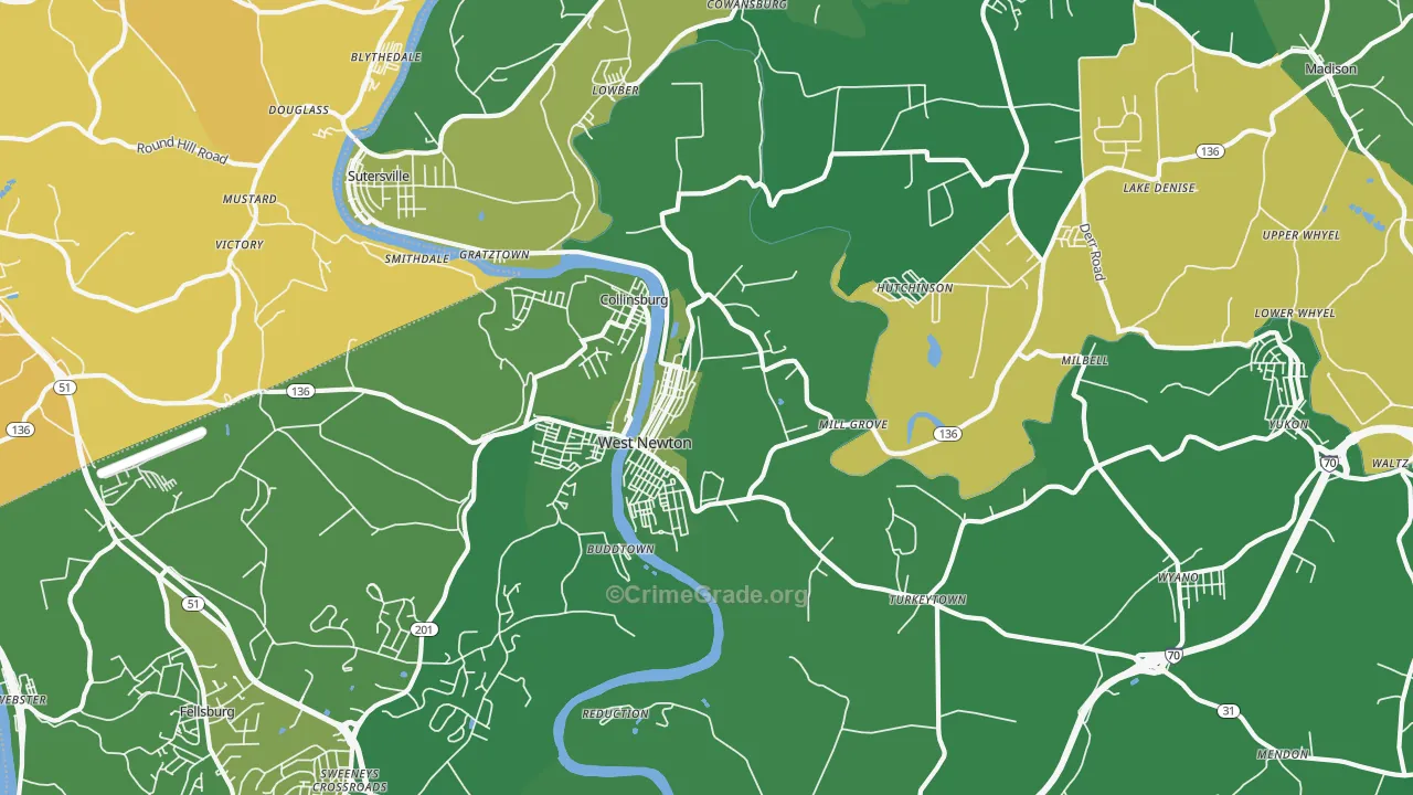 15089, PA Map of Vehicle Theft Rates