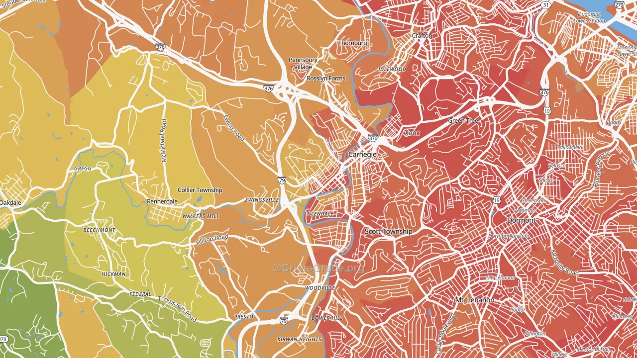 15106, PA Map of Vehicle Theft Rates