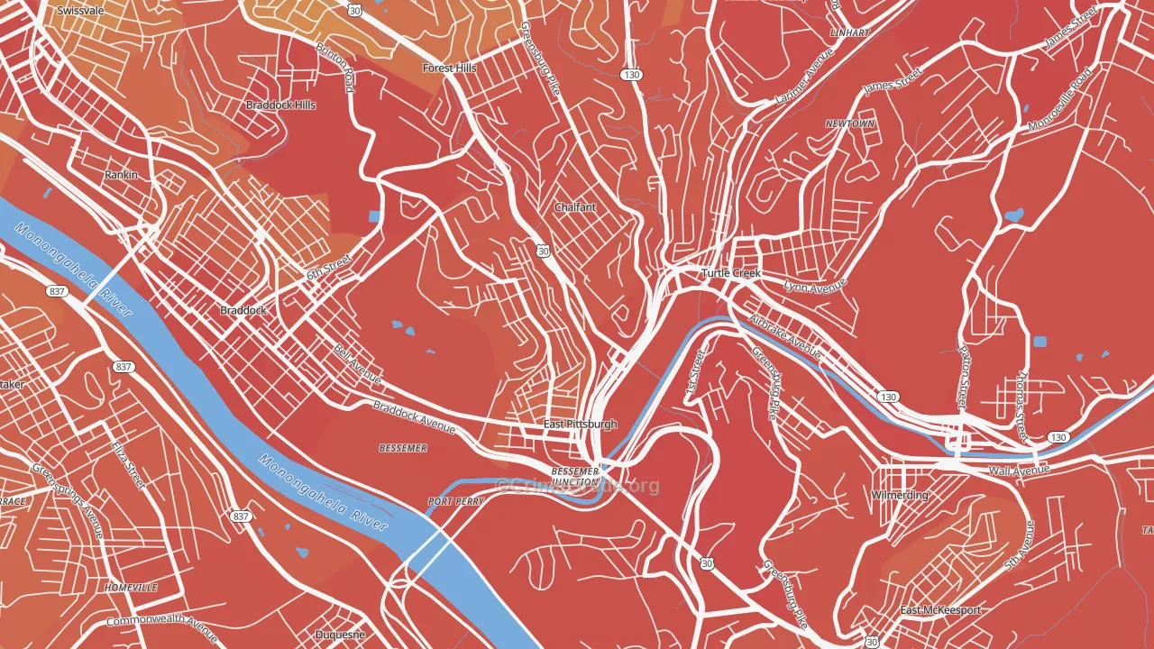 15112, PA Map of Vehicle Theft Rates
