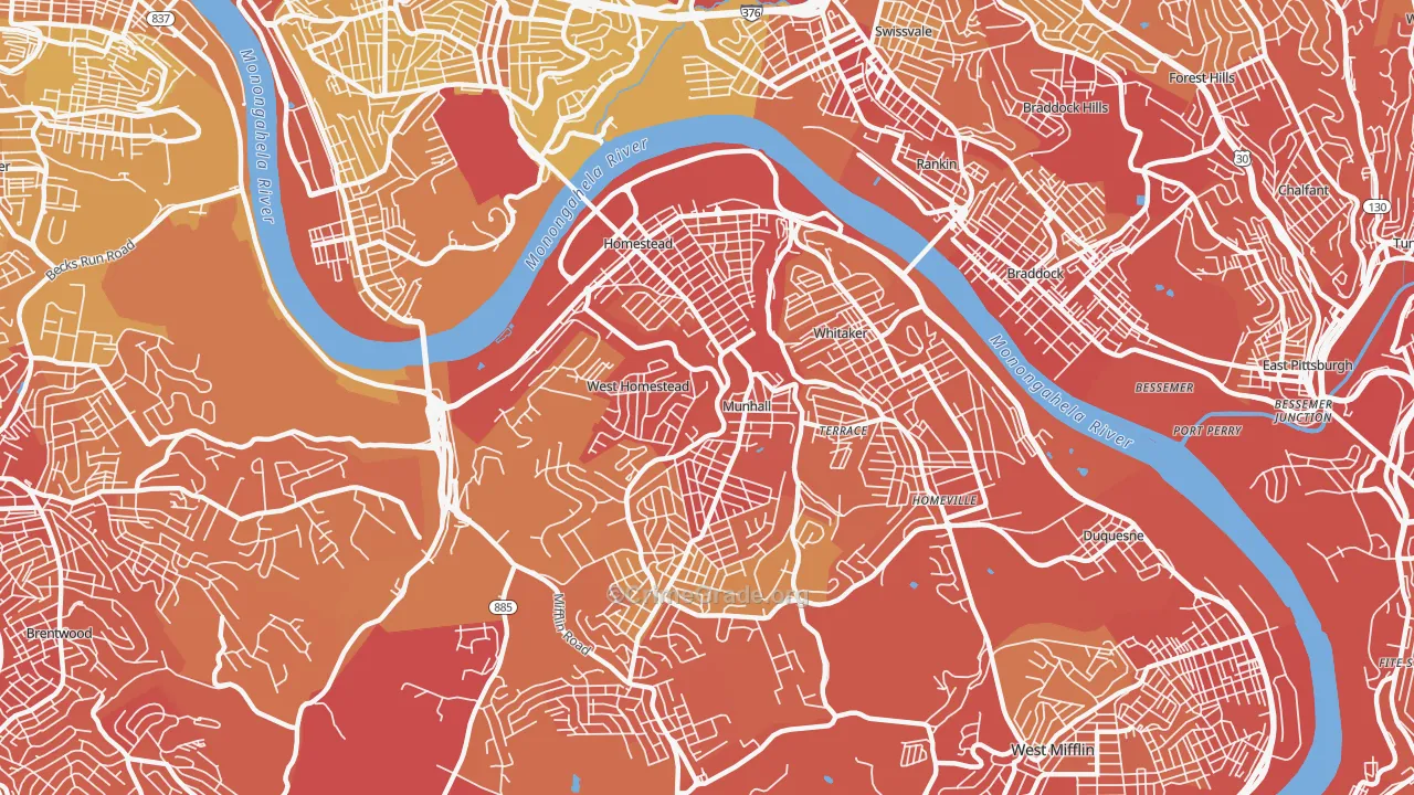 15120, PA Map of Vehicle Theft Rates