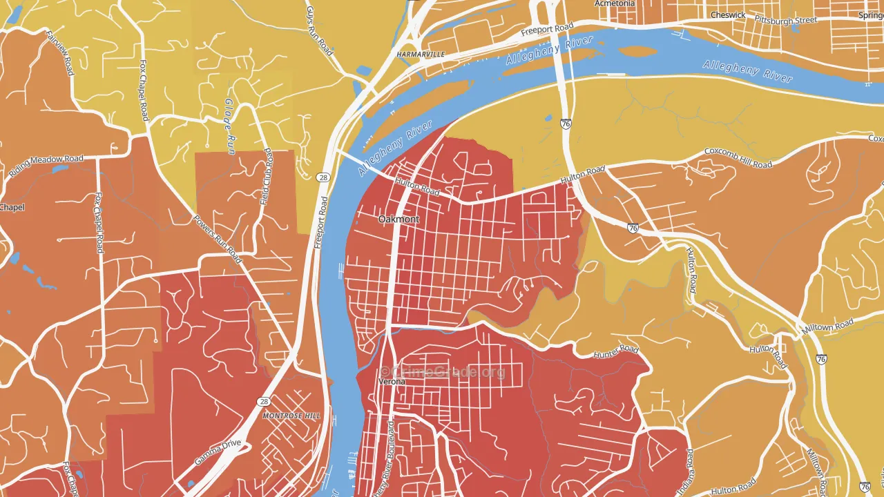 15139, PA Map of Vehicle Theft Rates