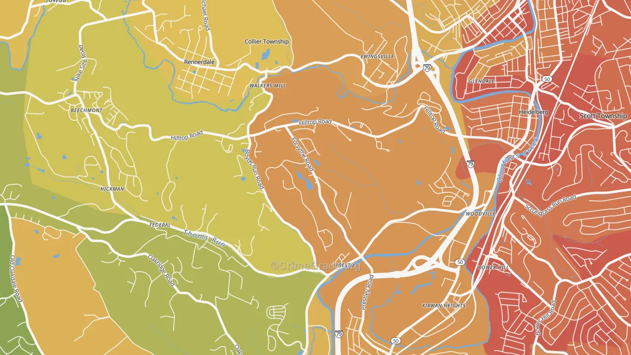 15142, PA Map of Vehicle Theft Rates