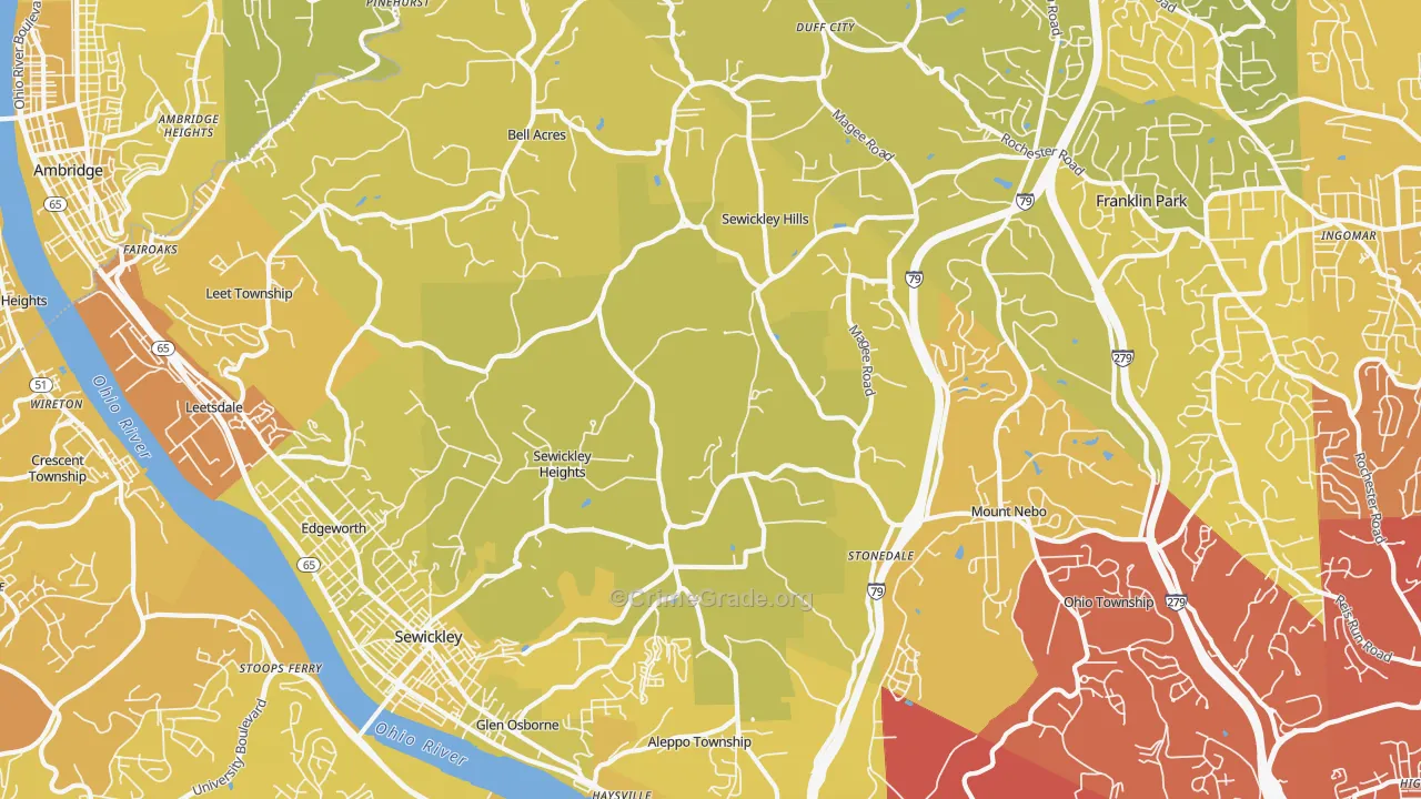 15143, PA Map of Vehicle Theft Rates