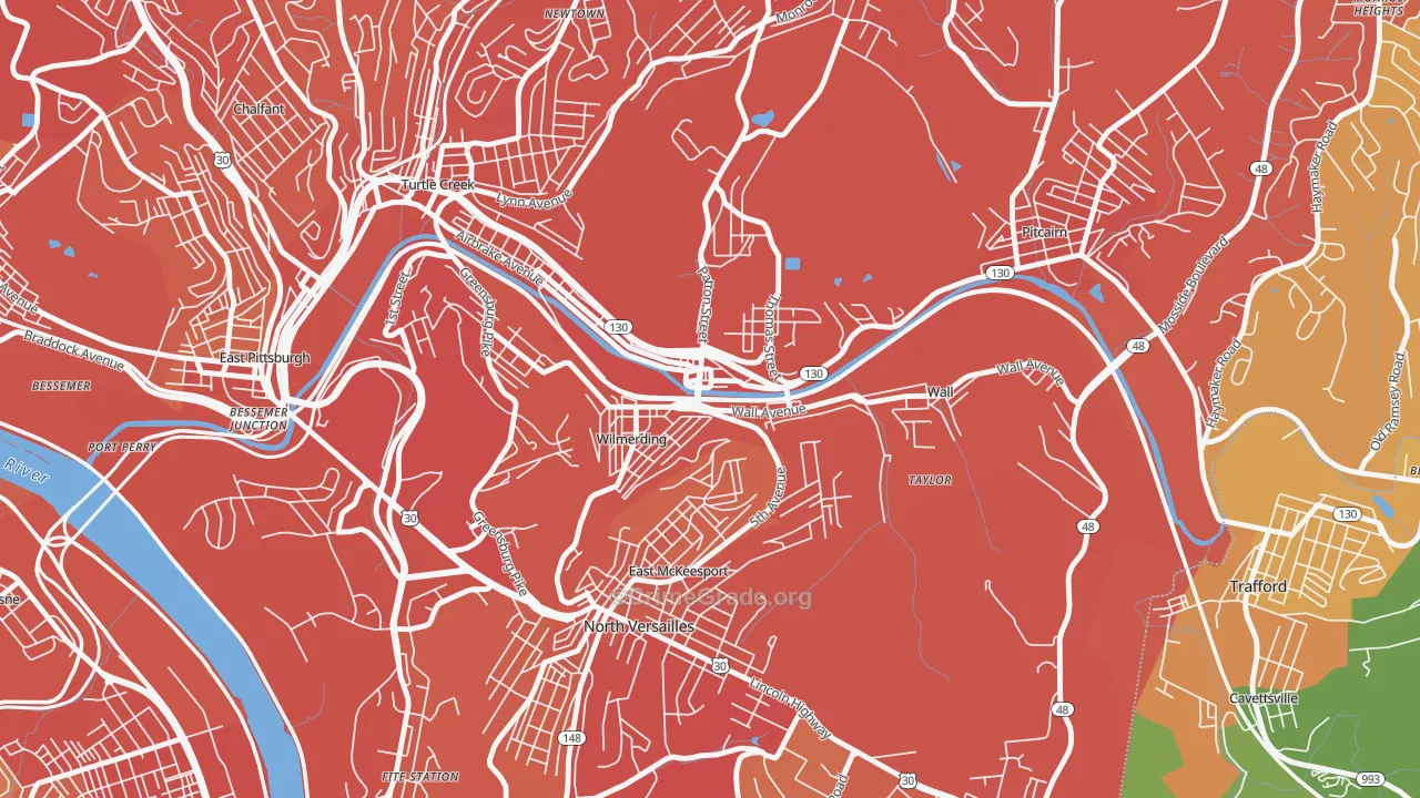 15148, PA Map of Vehicle Theft Rates