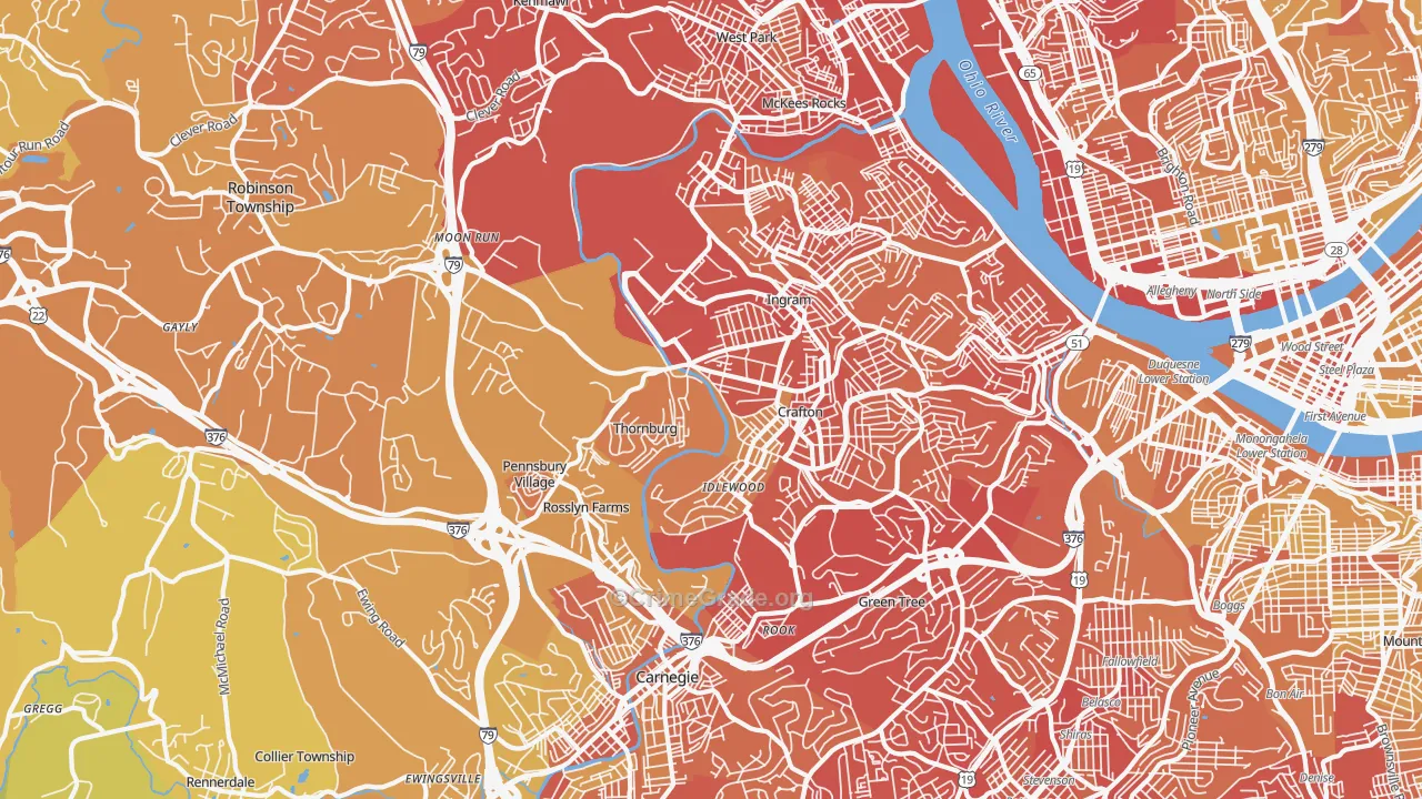 15205, PA Map of Vehicle Theft Rates