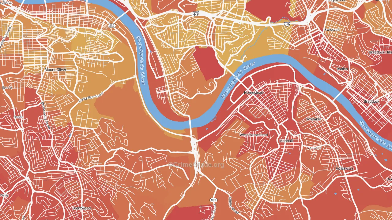 15207, PA Map of Vehicle Theft Rates