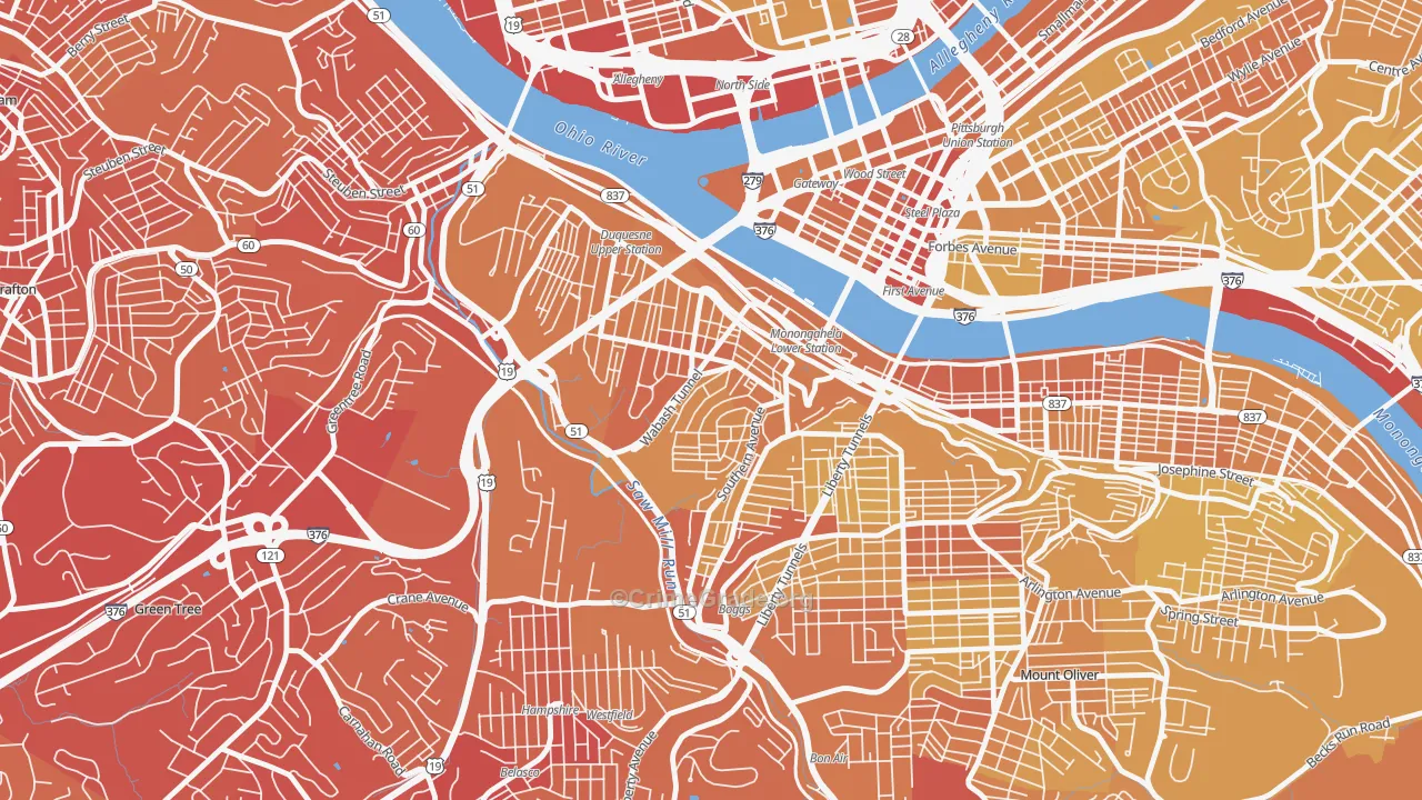 15211, PA Map of Vehicle Theft Rates