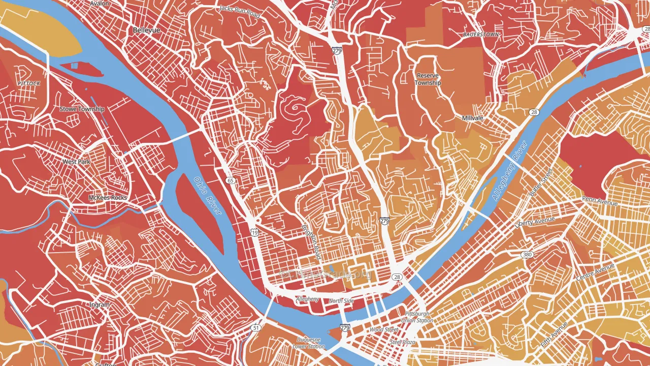 15212, PA Map of Vehicle Theft Rates