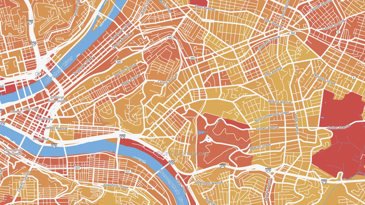 15213, PA Map of Vehicle Theft Rates