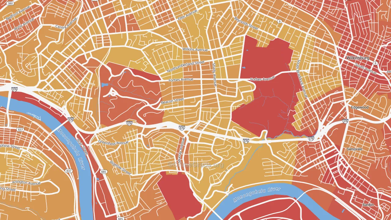 15217, PA Map of Vehicle Theft Rates