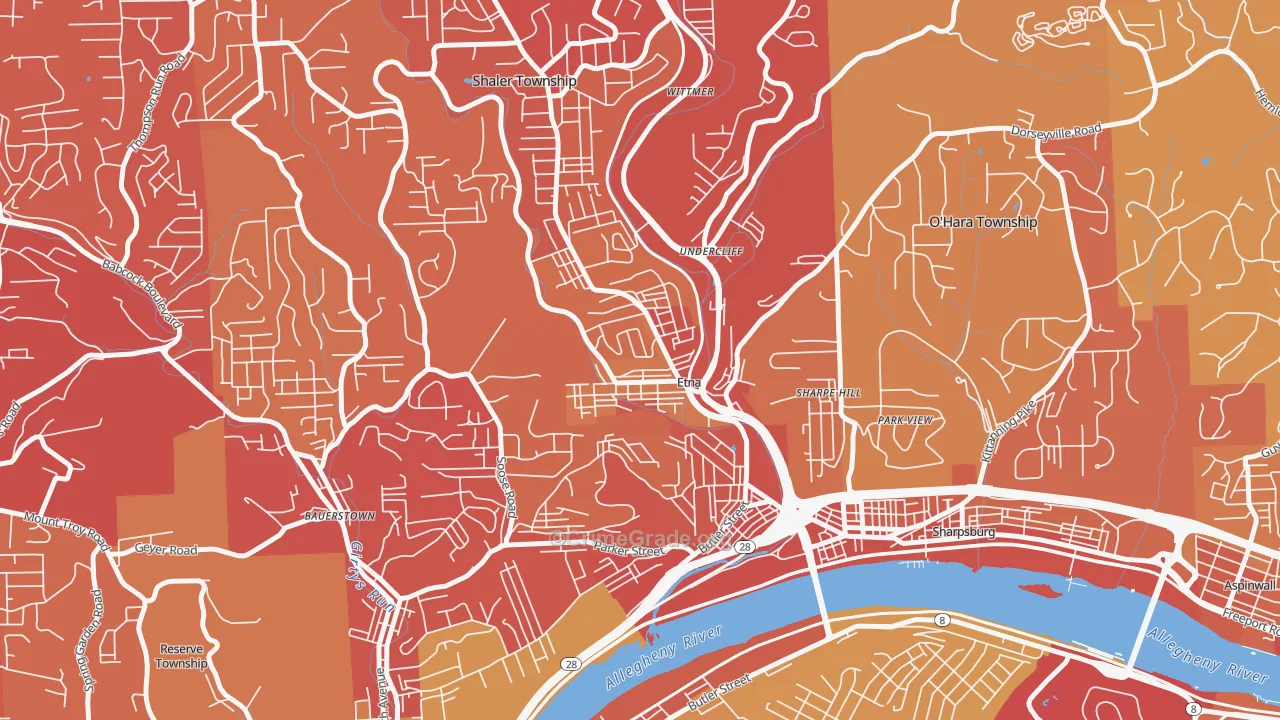 15223, PA Map of Vehicle Theft Rates