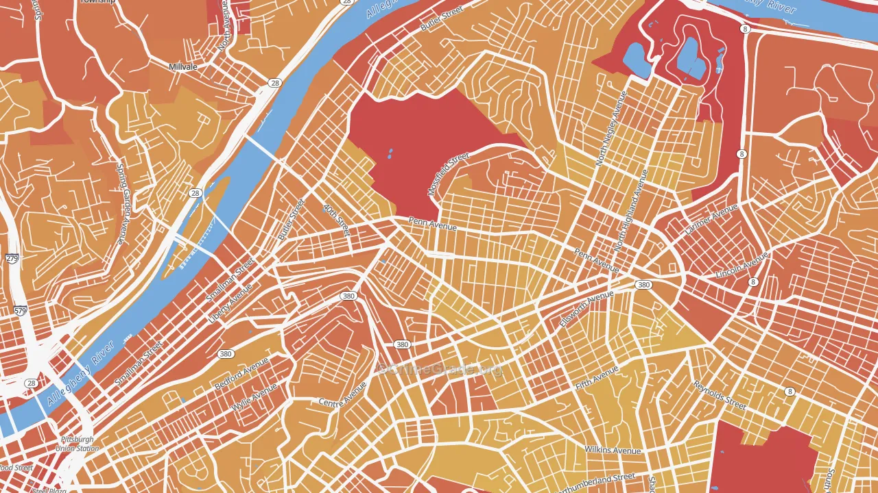 15224, PA Map of Vehicle Theft Rates