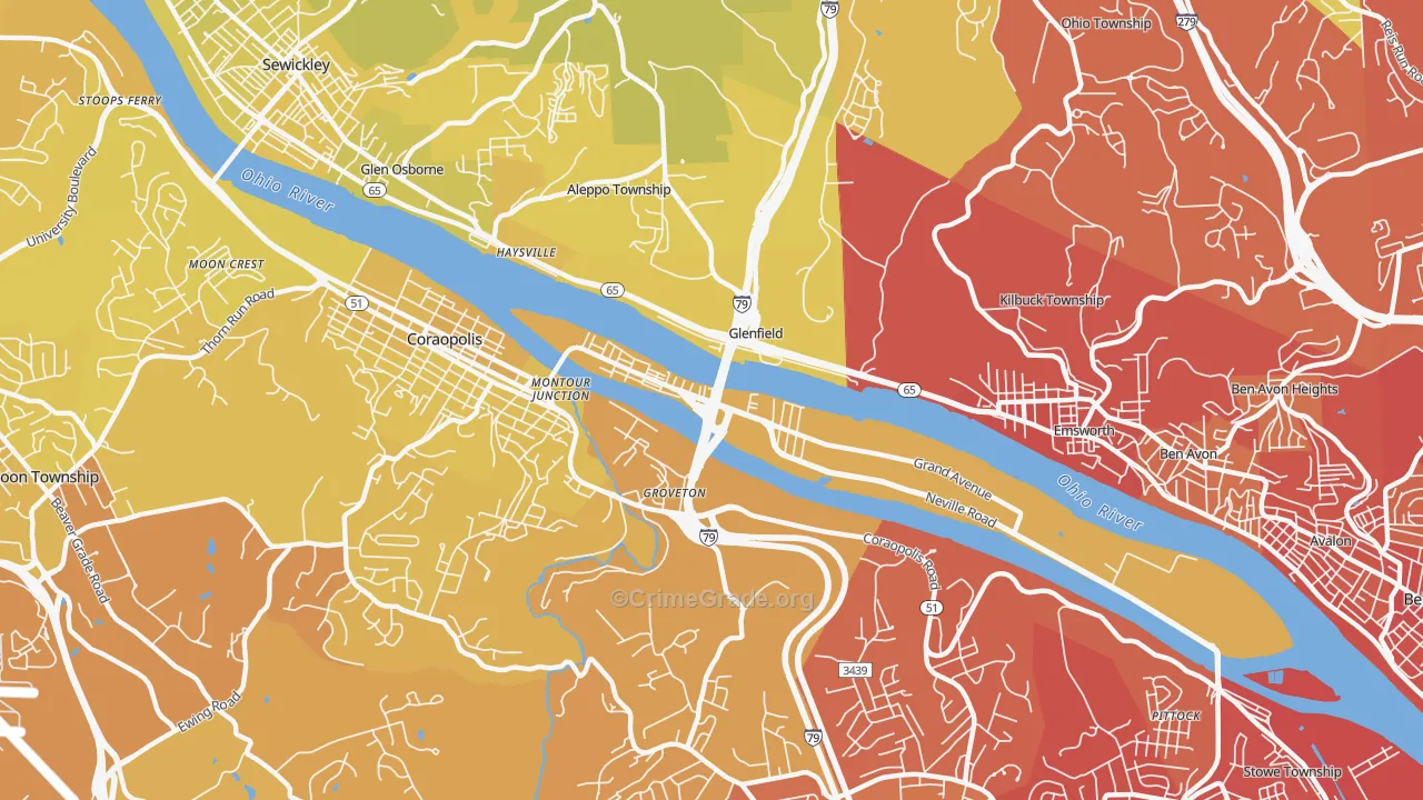 15225, PA Map of Vehicle Theft Rates