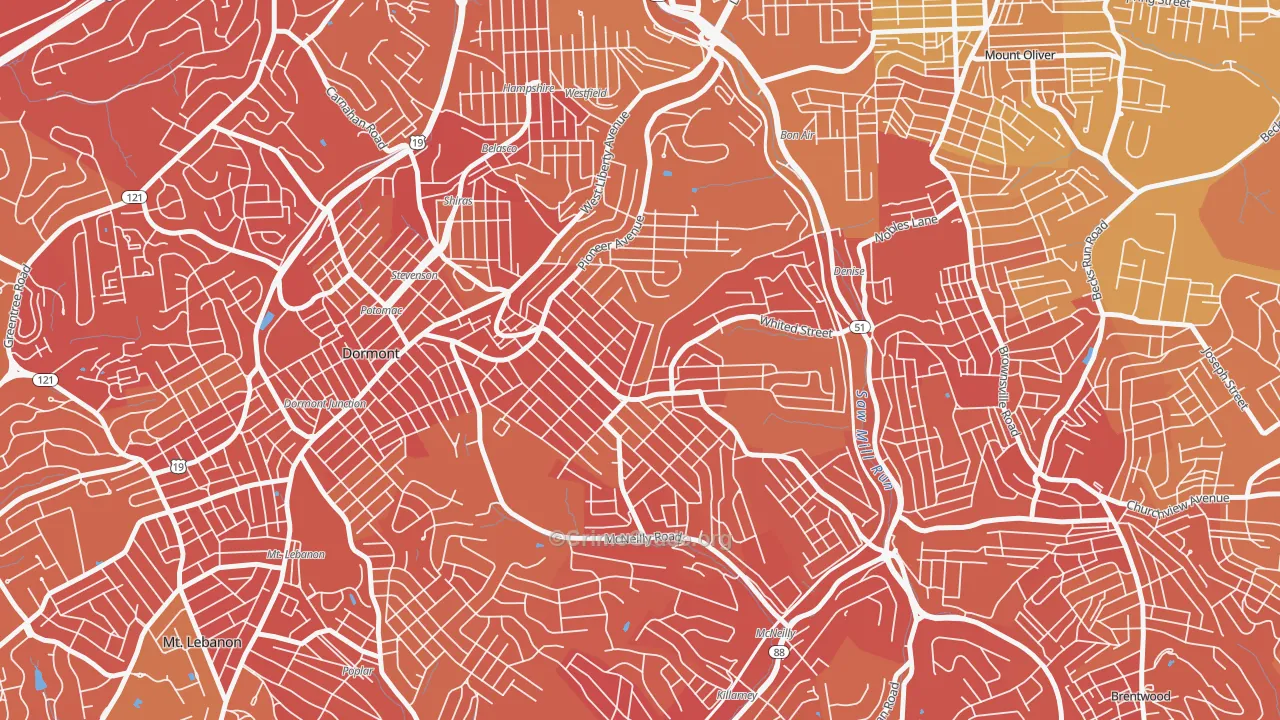 15226, PA Map of Vehicle Theft Rates