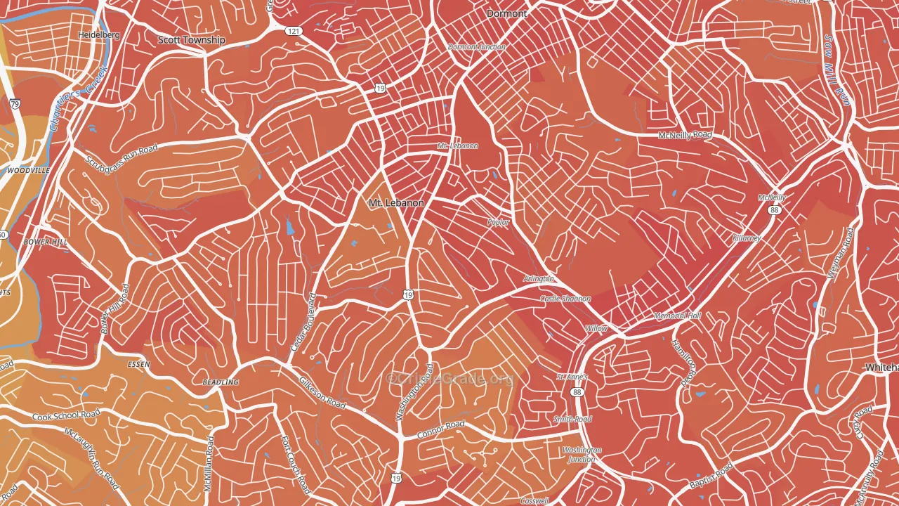 15228, PA Map of Vehicle Theft Rates