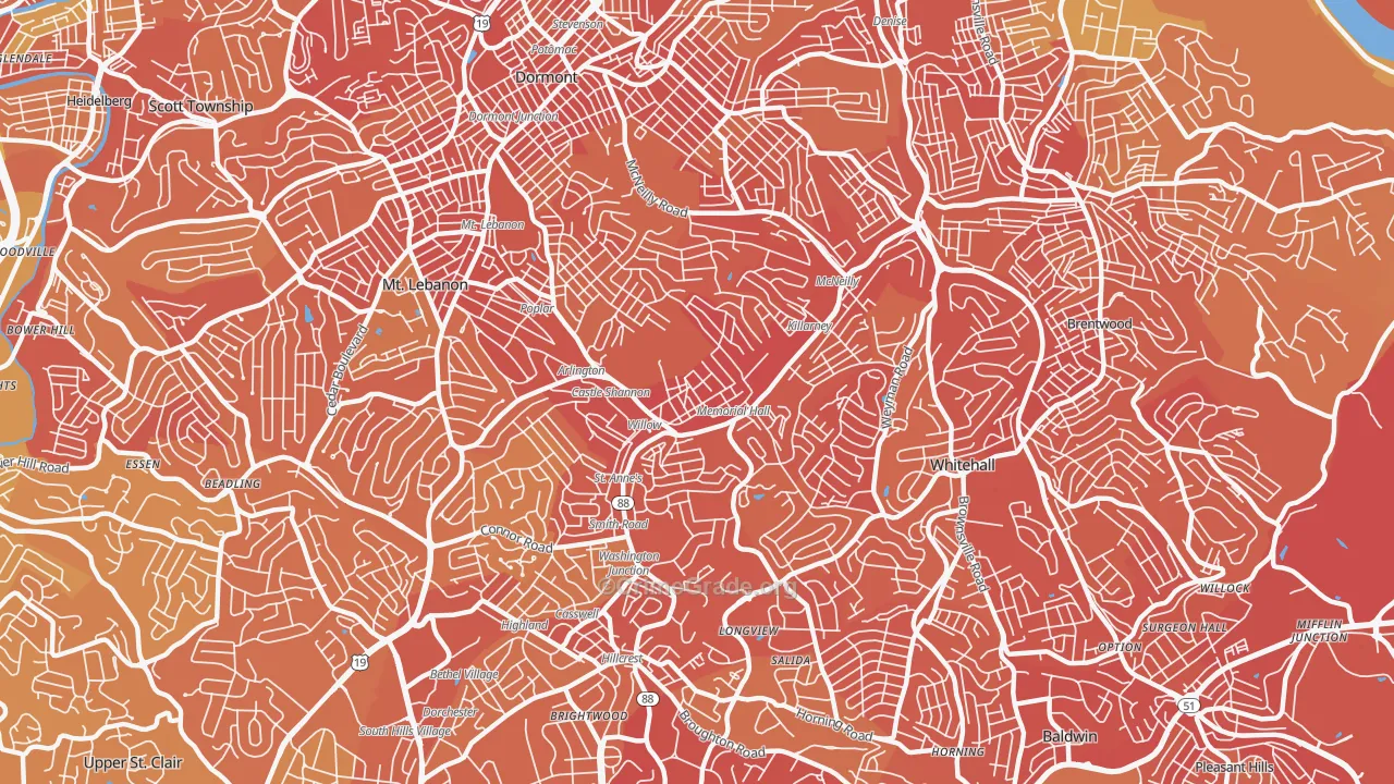 15234, PA Map of Vehicle Theft Rates