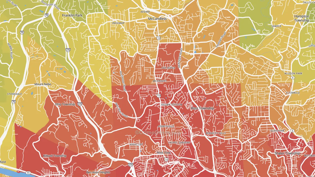 15237, PA Map of Vehicle Theft Rates