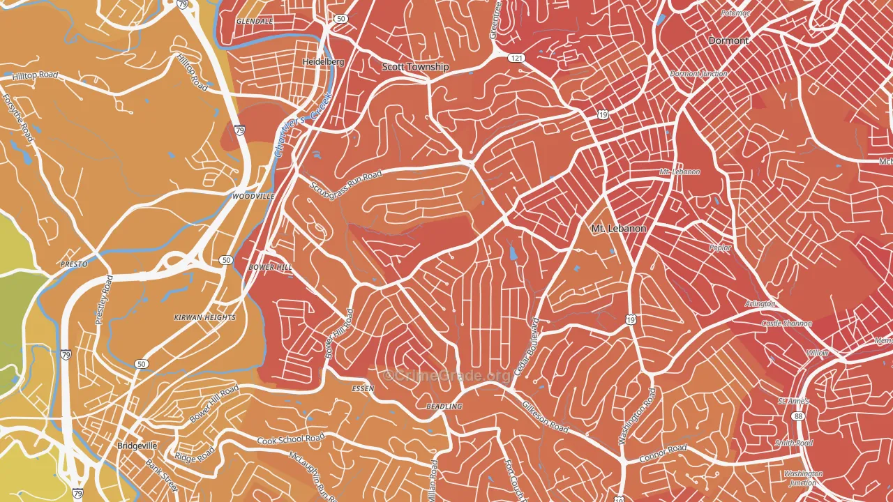 15243, PA Map of Vehicle Theft Rates