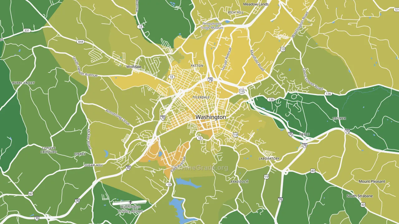 15301, PA Map of Vehicle Theft Rates