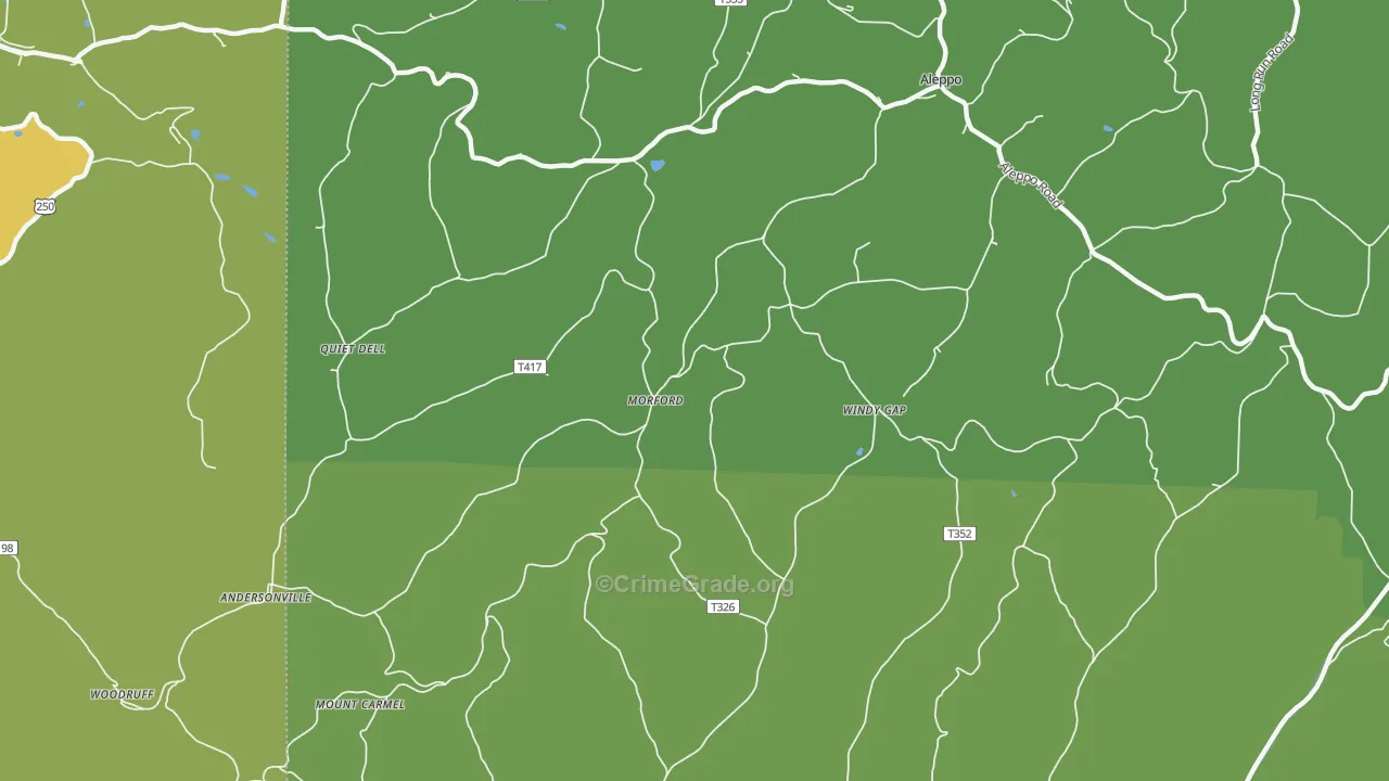 15310, PA Map of Vehicle Theft Rates