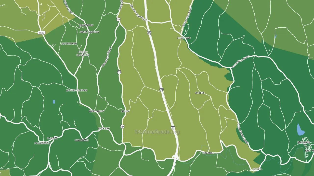 15311, PA Map of Vehicle Theft Rates