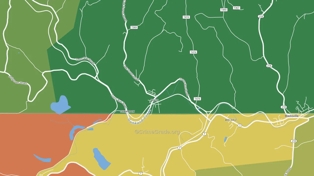15316, PA Map of Vehicle Theft Rates