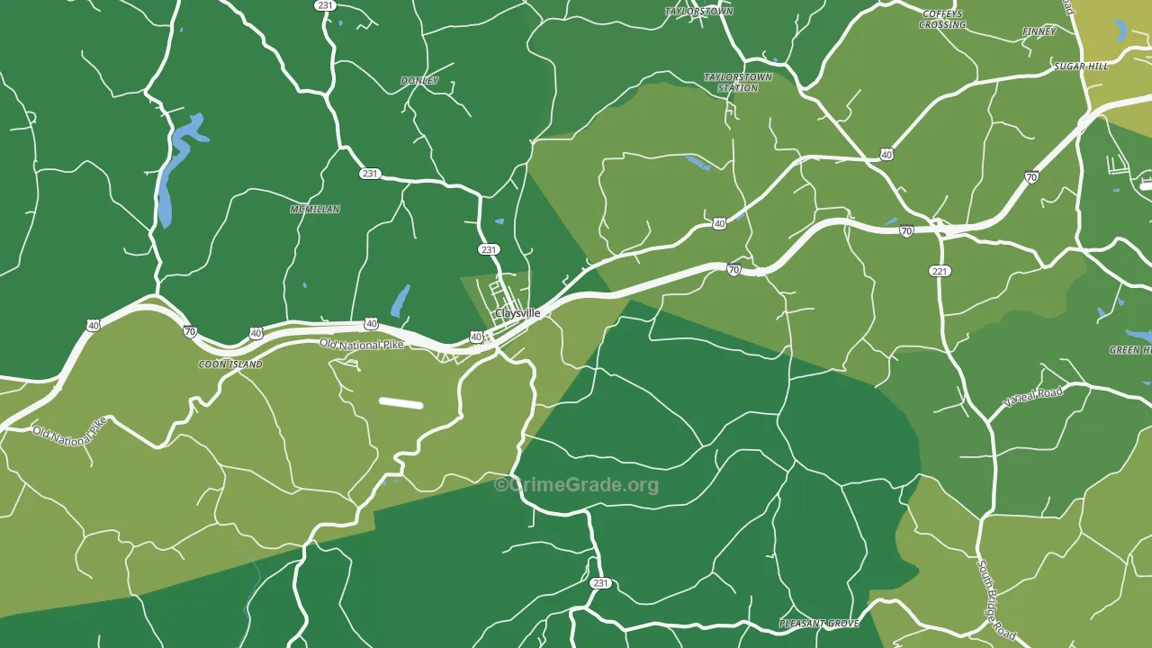 15323, PA Map of Vehicle Theft Rates