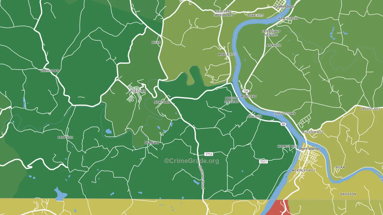 15327, PA Map of Vehicle Theft Rates