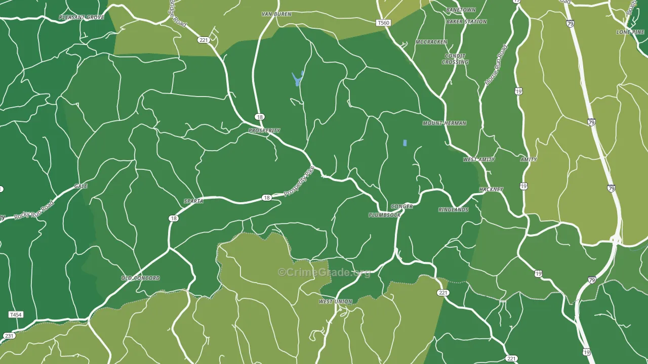 15329, PA Map of Vehicle Theft Rates