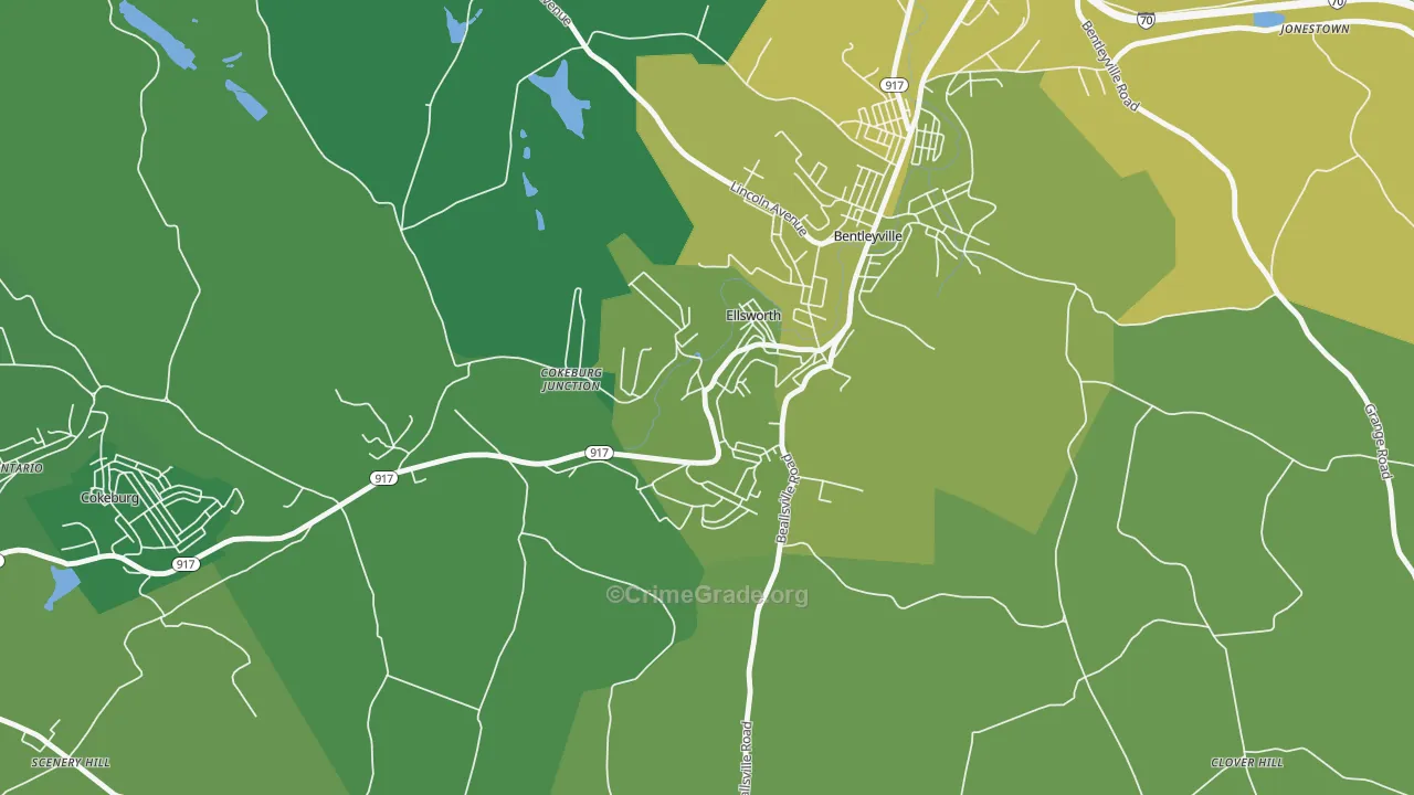 15331, PA Map of Vehicle Theft Rates