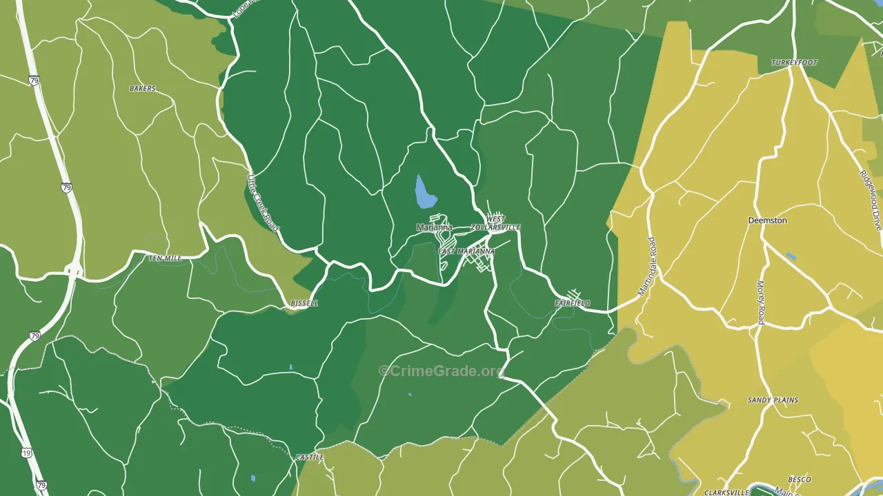 15345, PA Map of Vehicle Theft Rates
