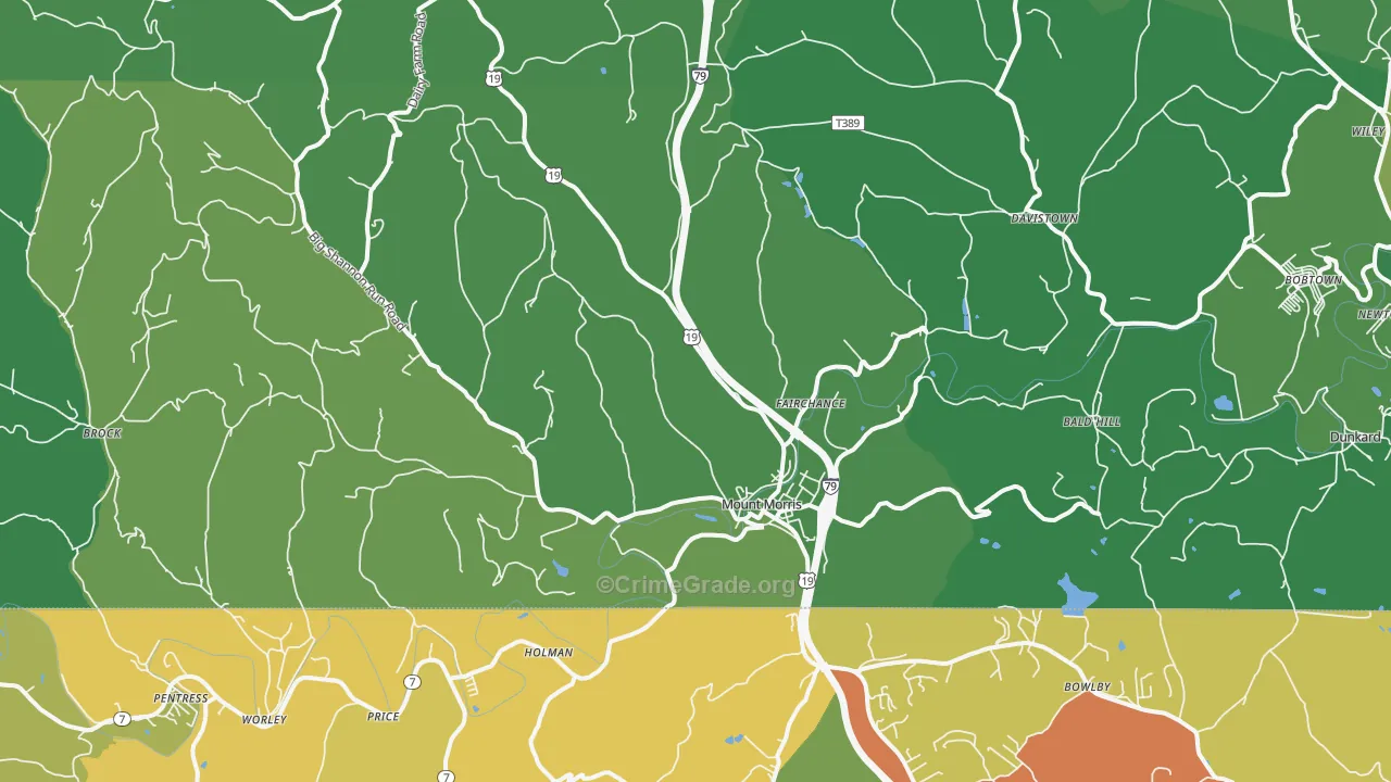 15349, PA Map of Vehicle Theft Rates