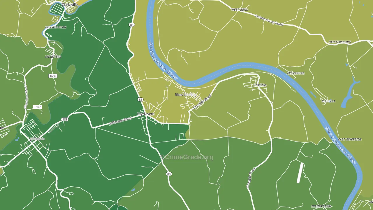 15357, PA Map of Vehicle Theft Rates
