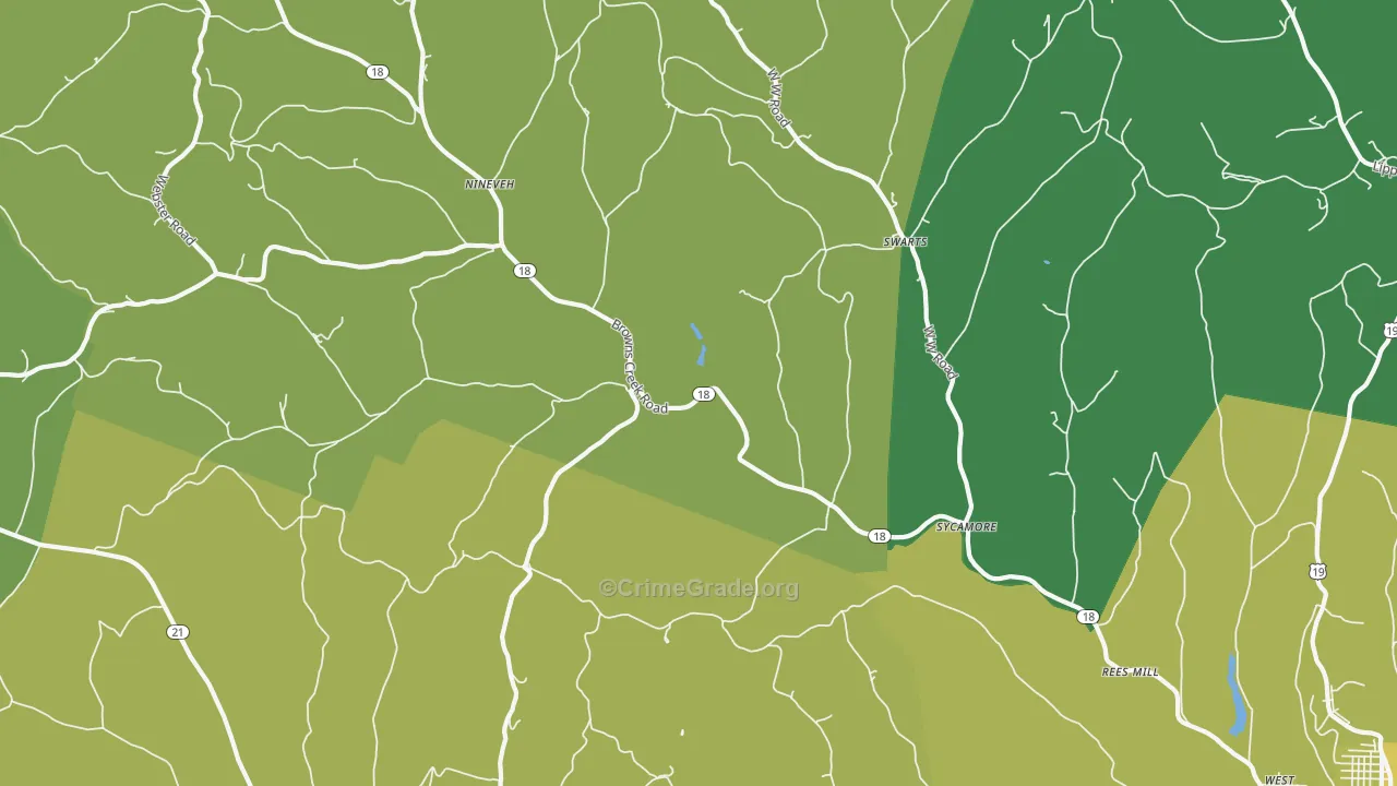 15364, PA Map of Vehicle Theft Rates