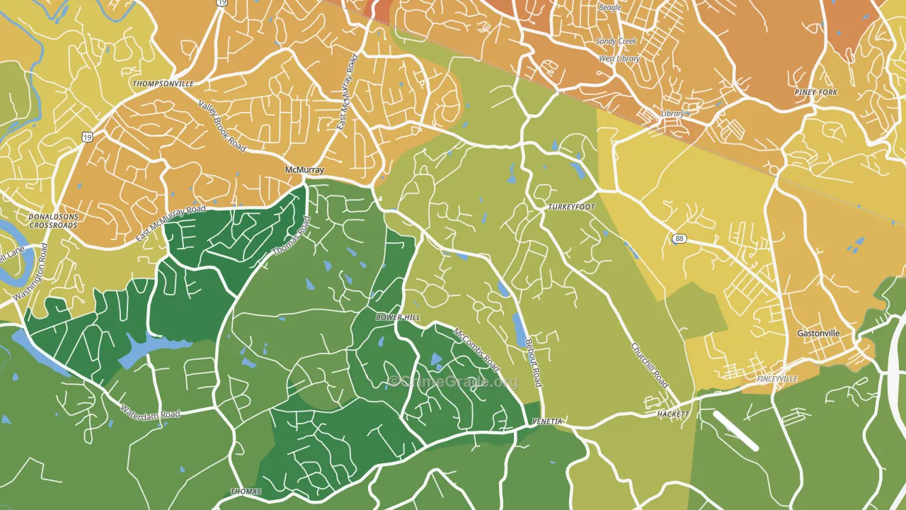 15367, PA Map of Vehicle Theft Rates