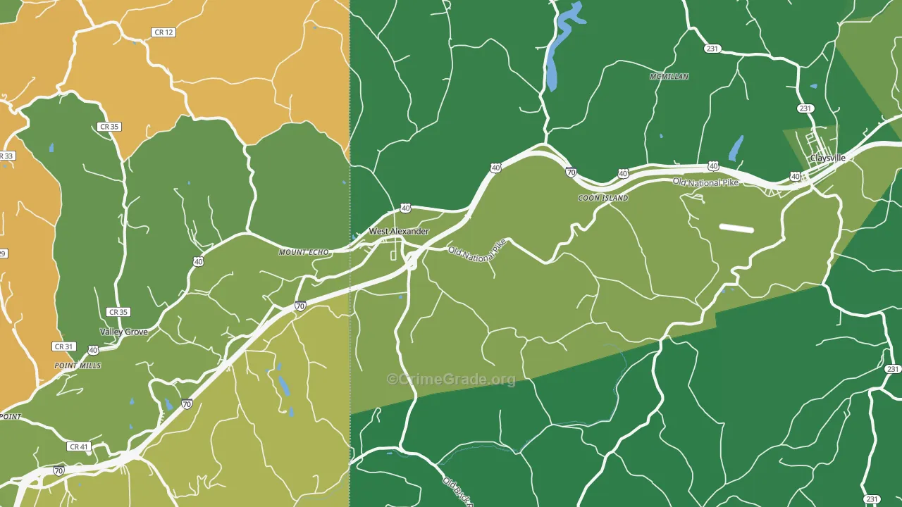 15376, PA Map of Vehicle Theft Rates