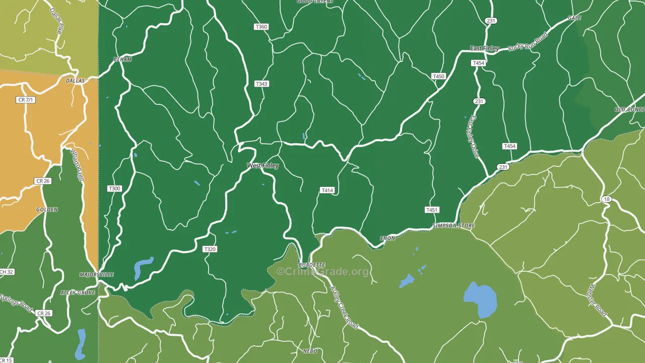 15377, PA Map of Vehicle Theft Rates