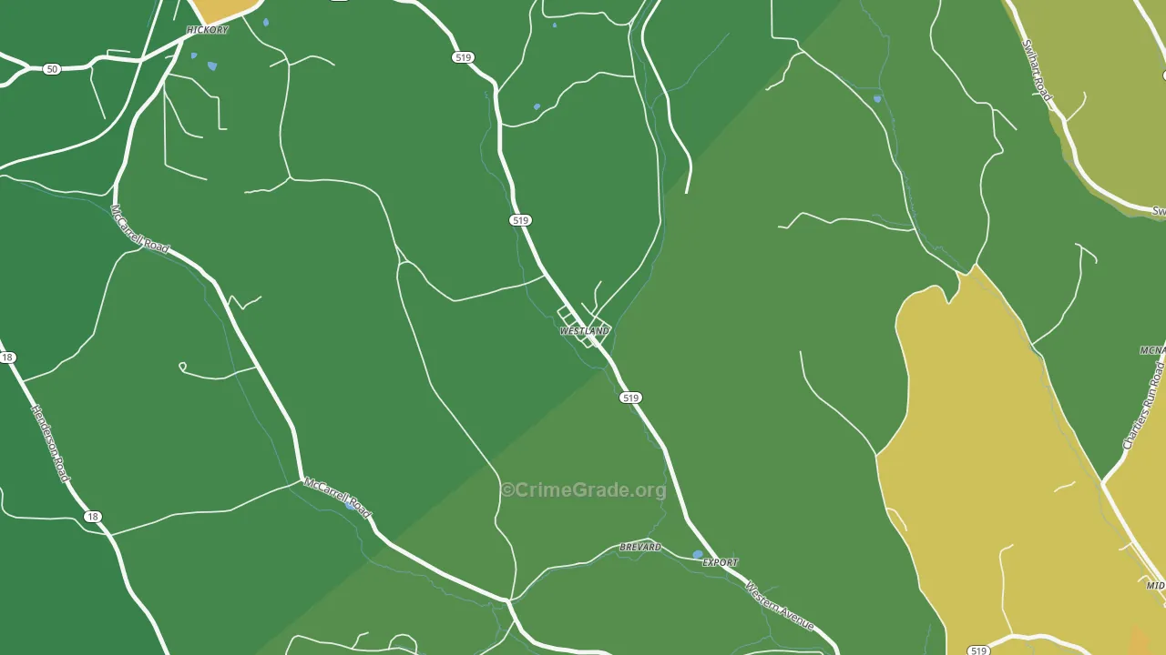 15378, PA Map of Vehicle Theft Rates