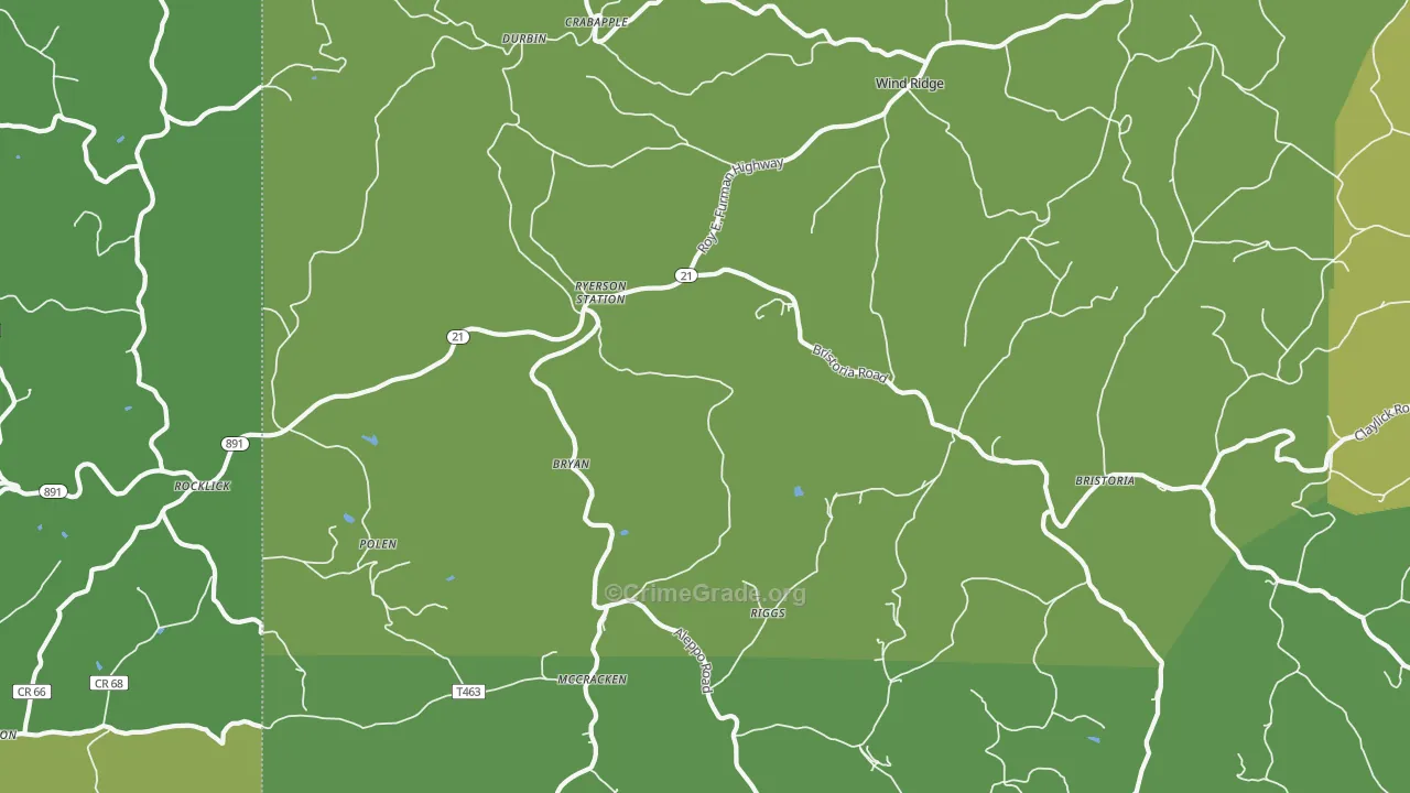 15380, PA Map of Vehicle Theft Rates