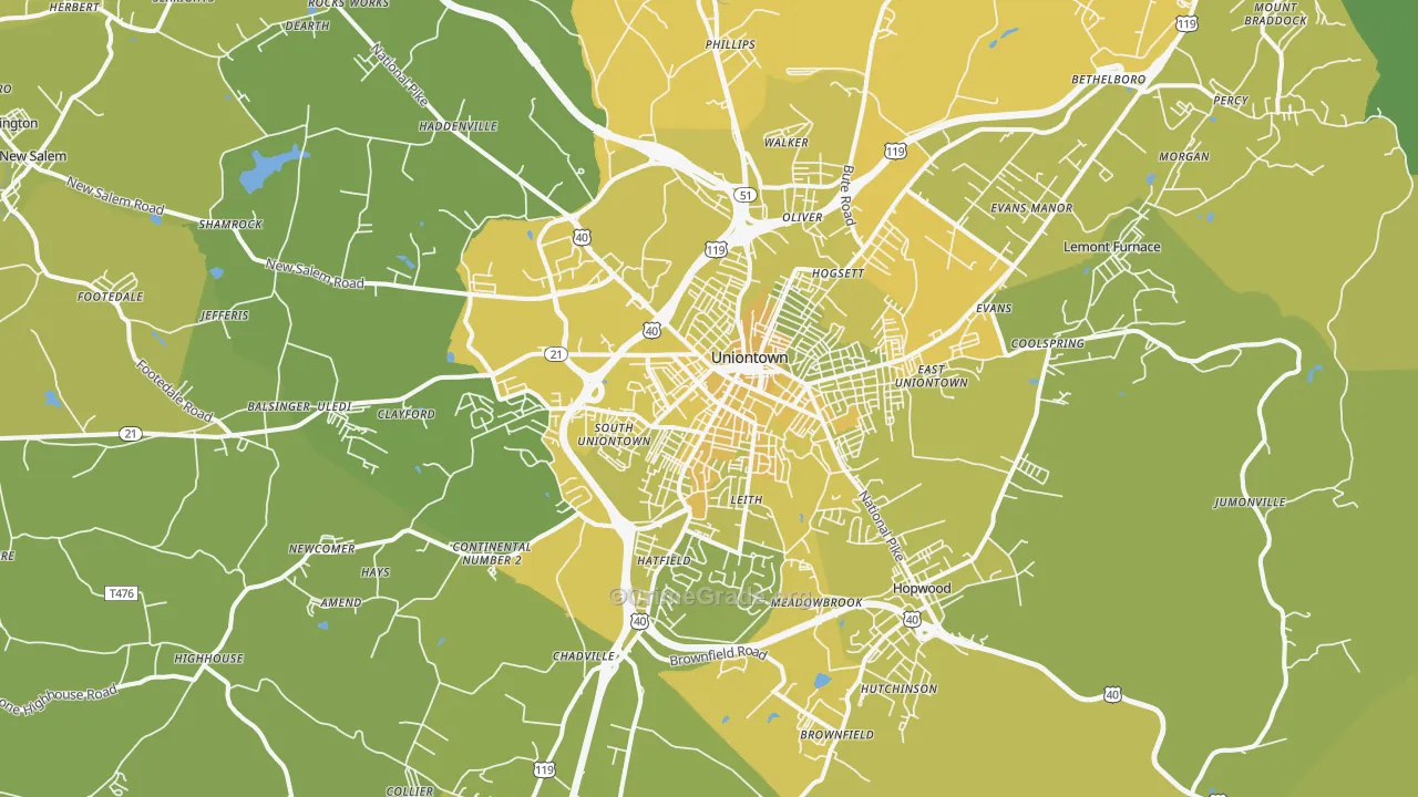 15401, PA Map of Vehicle Theft Rates