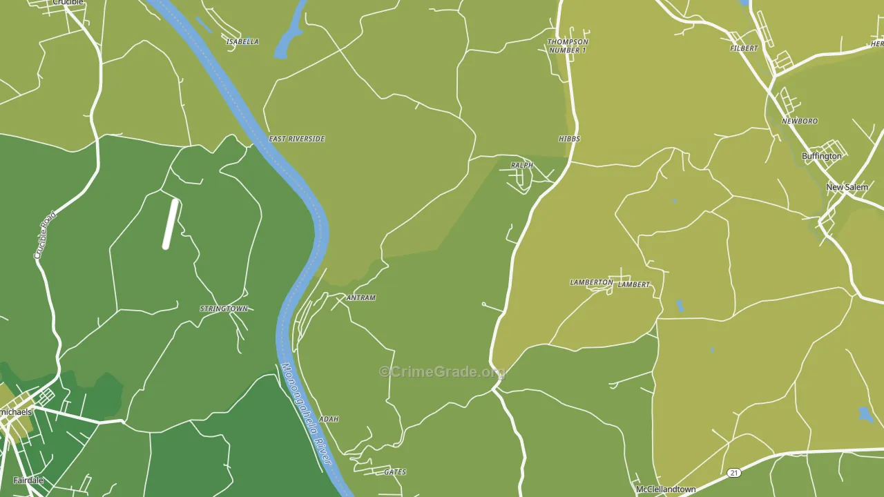 15410, PA Map of Vehicle Theft Rates