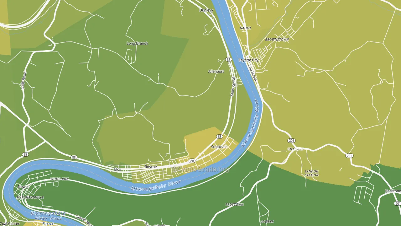 15412, PA Map of Vehicle Theft Rates