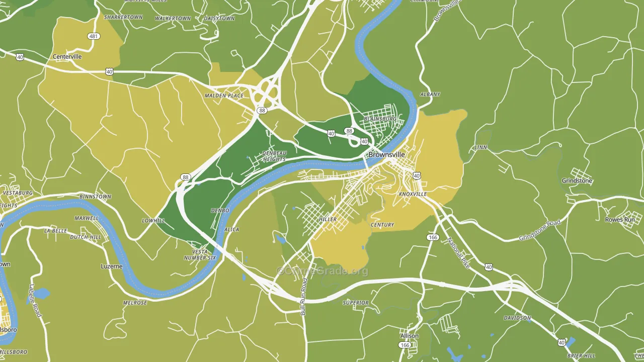15417, PA Map of Vehicle Theft Rates
