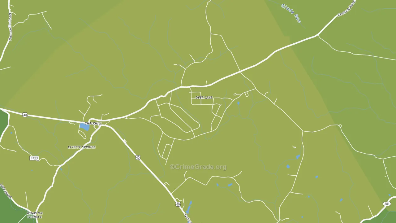 15421, PA Map of Vehicle Theft Rates