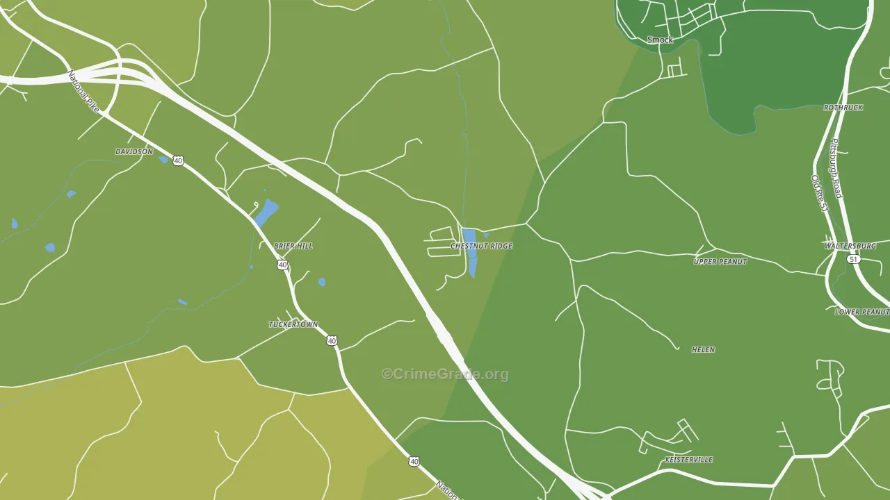 15422, PA Map of Vehicle Theft Rates
