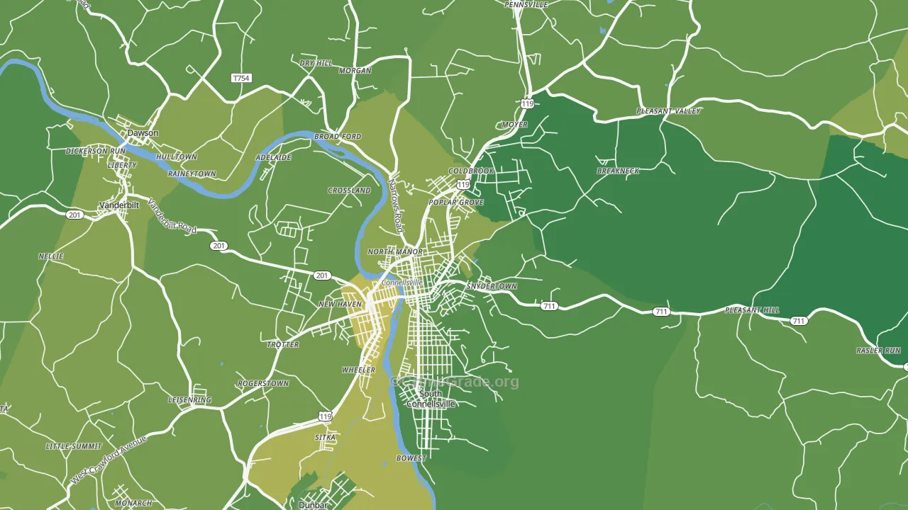 15425, PA Map of Vehicle Theft Rates